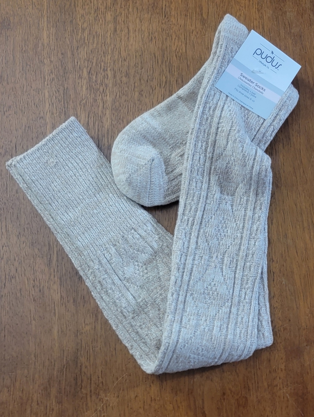 Pudus over-the-knee sweater socks, NEW!